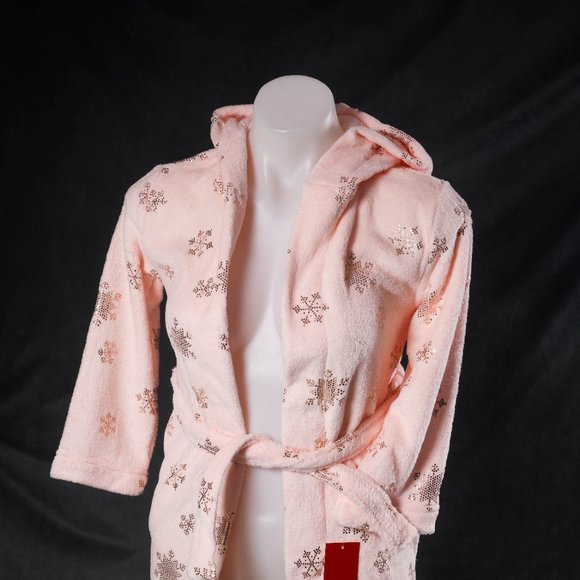 NWT PL SLEEP - metallic snowflake fleece robe - 6/6X - Picture 5 of 6